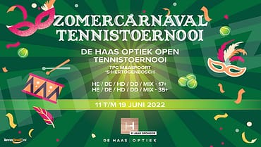 Tennistoernooi De Haas Optiek Open Wedstrijd planning bekend!