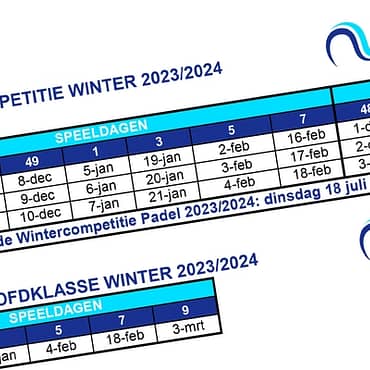 Inschrijven winter padelcompetitie 2023