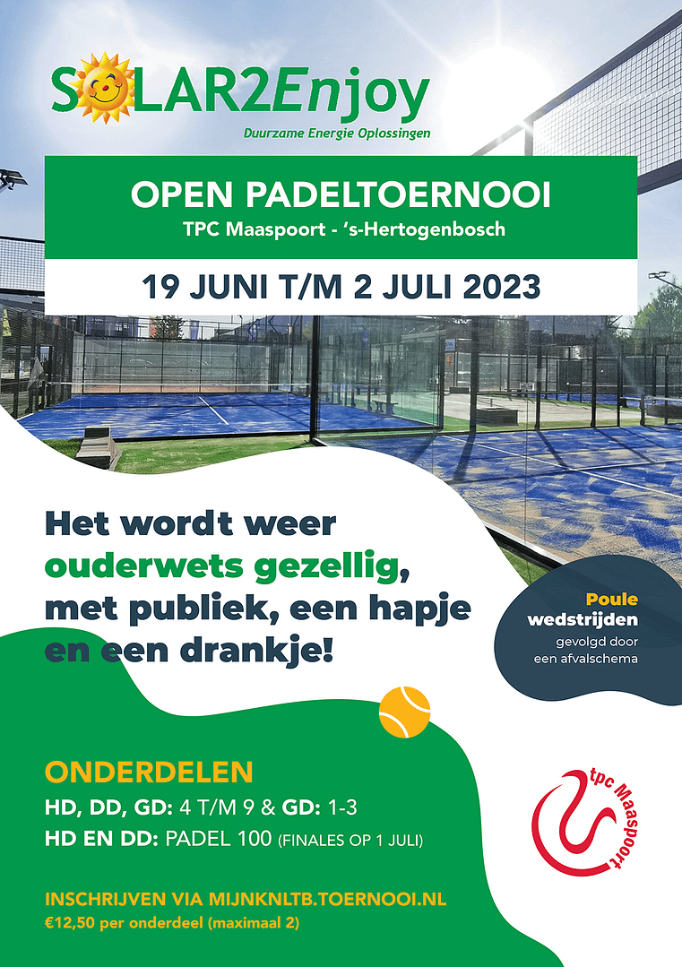 Solar2Enjoy TPC Maaspoort Open Padel Toernooi